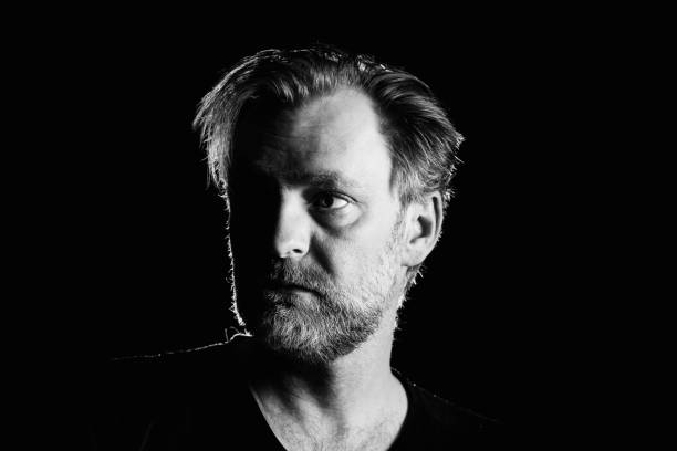 istock Man portrait in black and white. 1312431297