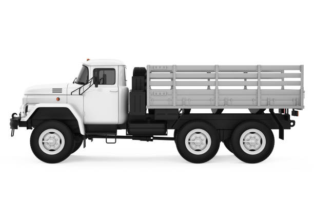 Flatbed Truck isolated on white background. 3D render