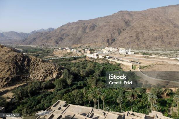 View From The Theeain Heritage Site In Albaha Saudi Arabia Towards The Village Of The Same Name Stock Photo - Download Image Now
