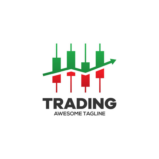 ilustraciones, imágenes clip art, dibujos animados e iconos de stock de logotipo de vectores financieros comerciales. comercio de velas. símbolo de stock de trading. signo del gráfico de mercado. - candlestick holder