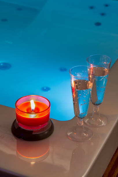 istock Romantic night in bath tub 1312439836