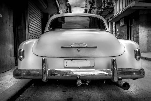 Classic View Vintage car parked on the streets of Havana, Cuba old havana stock pictures, royalty-free photos & images