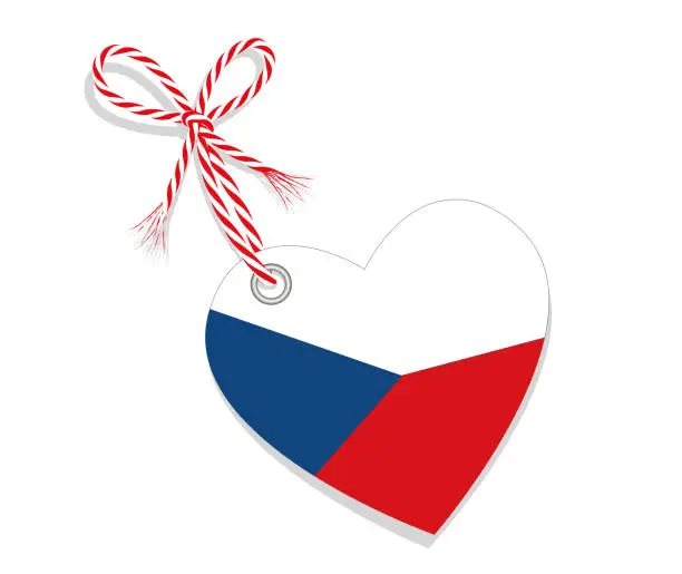 Vector illustration of Flag as a heart 