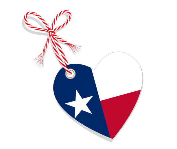 Flag as a heart "I Love Texas" with a cord string, Vector illustration isolated on white background Flag as a heart "I Love Texas" with a cord string,
Vector illustration isolated on white background heart of texas stock illustrations