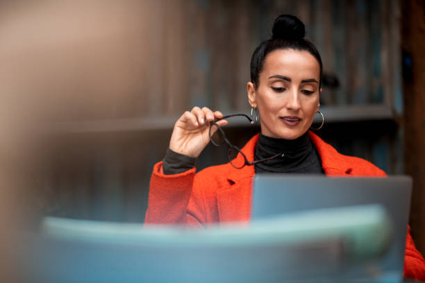 istock Female freelancer working in her favorite restaurant 1312448320