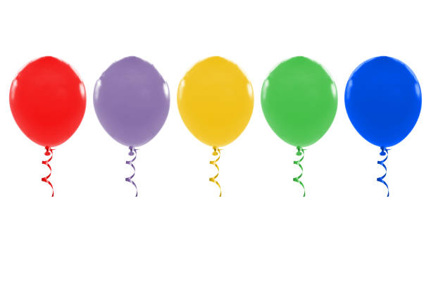 istock Many balloons with ribbon on white background 1312448545