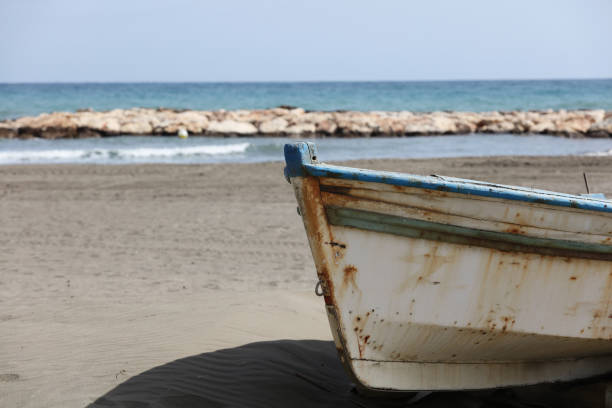 boat stranded on the sand