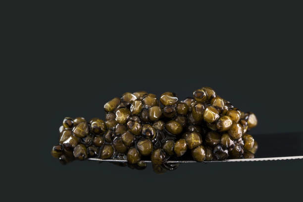 Macro images of Imperial caviar detail.