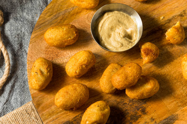 istock Homemade Mini Fried Corn Dogs 1312460159