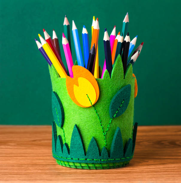 istock DIY pencil holder. Handmade. Crafts from textiles. 1312461245