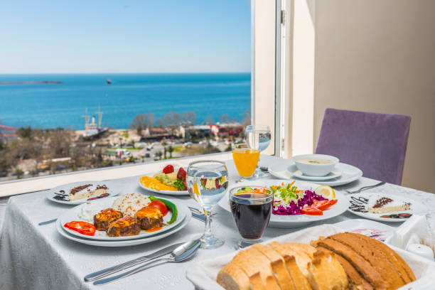 istock Catering for two person on a small table. 1312463015