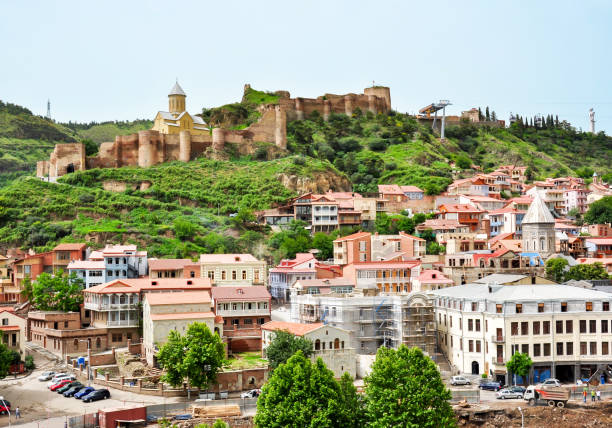 istock Old Tbilisi architecture and Narikala fortress, Georgia 1312465415