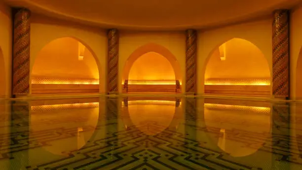 Photo of Hammam or Turkish bath at Hassan II Mosque in Casablanca, Morocco