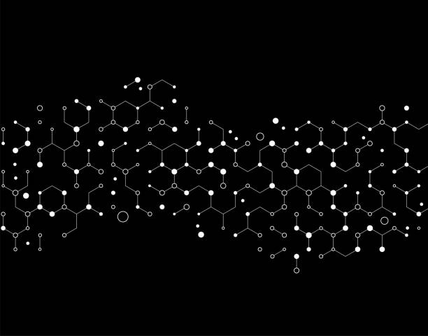 ilustrações de stock, clip art, desenhos animados e ícones de molecular bonds pattern - atom science symbol molecule