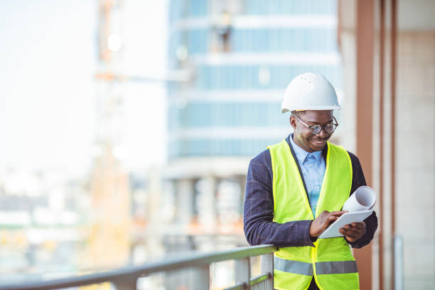 istock Portrait of worker in a construction site 1312473937