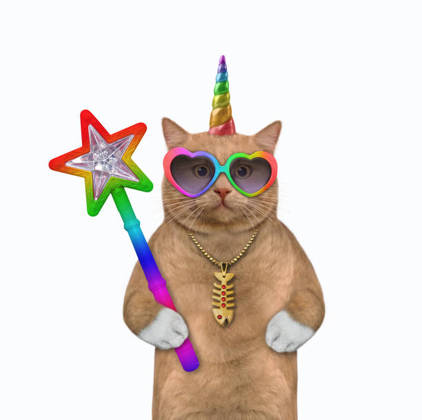 istock Cat unicorn holds magic wand 2 1312475025