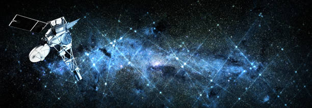 istock Satellite on space background. Elements of this image furnished by NASA. 1312480361