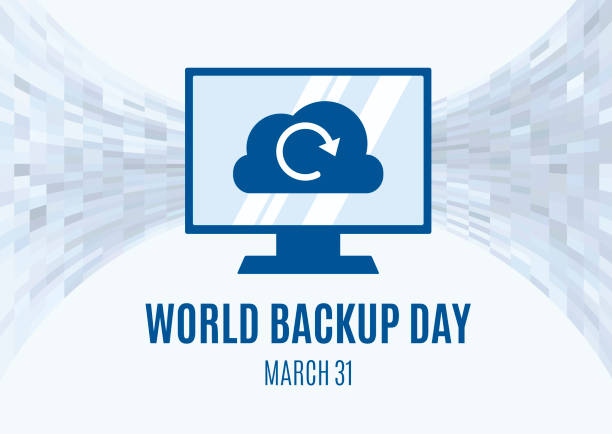 ilustrações, clipart, desenhos animados e ícones de vetor do dia mundial de backup - data backup