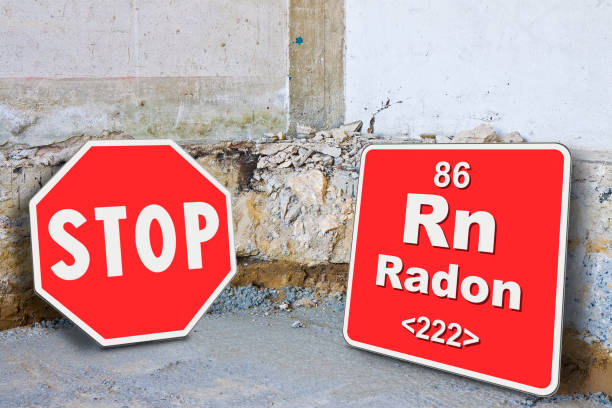 Stop Radon gas concept with a preparatory stage for the construction of a ventilated crawl space in an old building against against the danger of radon gas. Stop Radon gas concept with a preparatory stage for the construction of a ventilated crawl space in an old building against against the danger of radon gas. stratified epithelium stock pictures, royalty-free photos & images