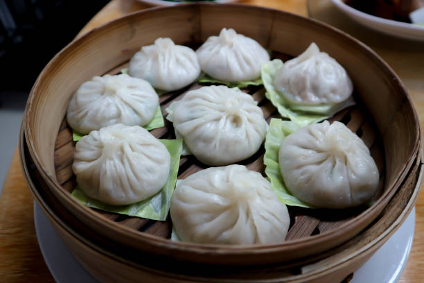 istock steamed ball , Chinese steamed dumpling or steamed stuff bun or 1312486720