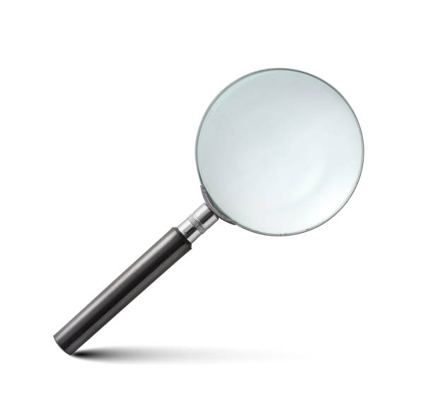 увеличительное стекло на белом фоне - curiosity searching discovery home interior стоковые фото и изображения