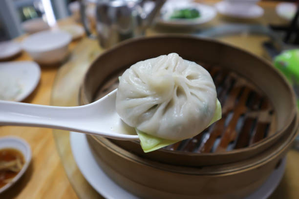 istock steamed ball , Chinese steamed dumpling or steamed stuff bun or 1312493954