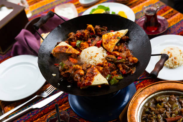 istock Turkish Choban Kavurma served with rice and bread 1312496840