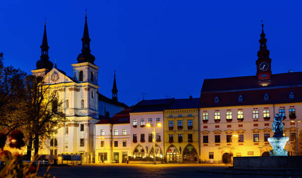 istock Jihlava main square at twilight, Czech Republic 1312497751