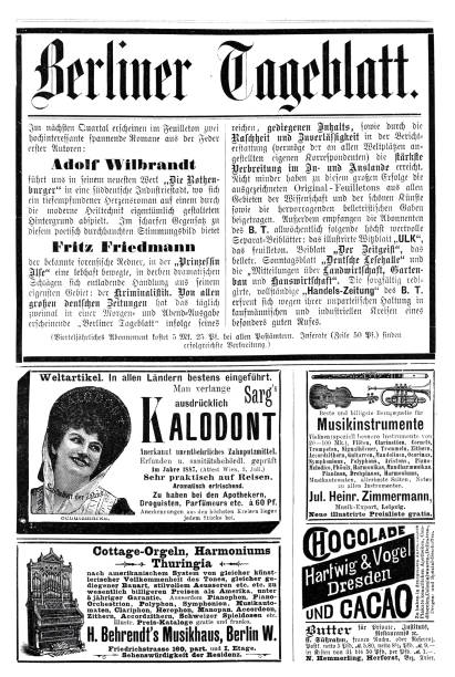 istock Adversting page in  German magazine 1894 including Kalodont toothpaste 1312503679