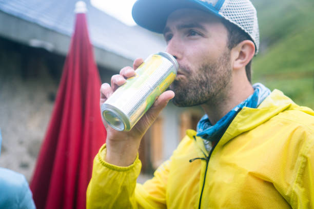 istock Cross-country runner enjoys beverage 1312506290