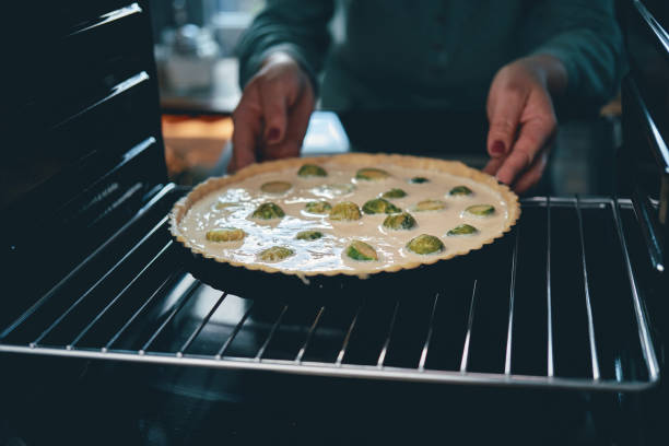 istock Baking Quiche with Brussel Sprouts in the Oven 1312508330