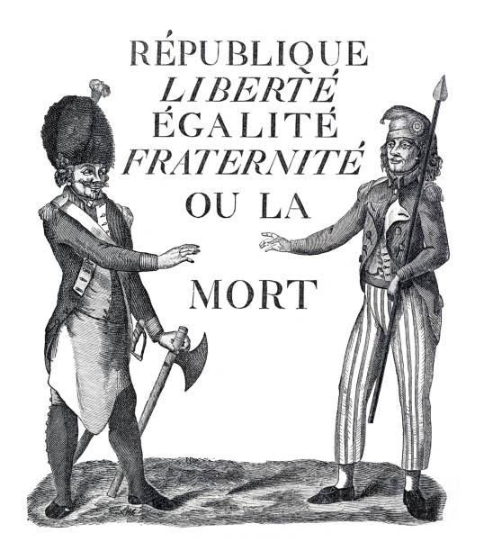 illustrazioni stock, clip art, cartoni animati e icone di tendenza di rivoluzione francese trattamento della pace tra due uomini - french revolution