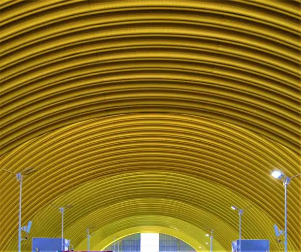 Yellow roof of metro stations in Salvador