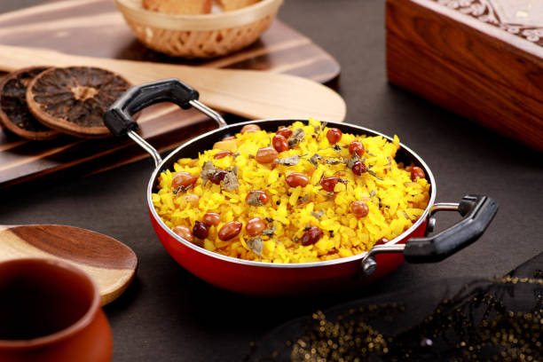 istock Indian Food Poha with Peanuts in a Wok 1312518505