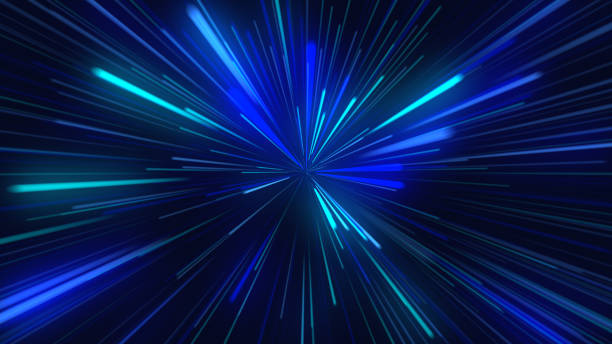 istock Abstract digital neon lights on dark background. Futuristic sparkling lines 1312518730