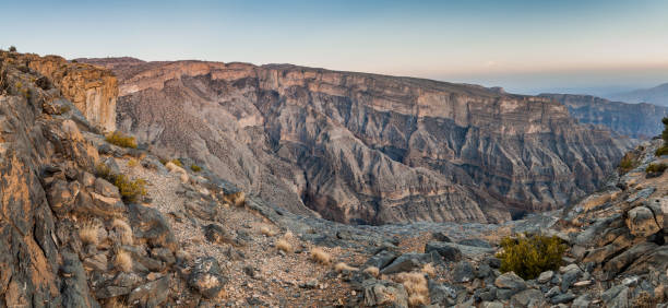 istock Wadi Ghul canyon in Hajar Mountains, Om 1312523202