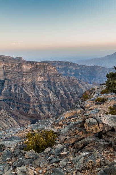istock Wadi Ghul canyon in Hajar Mountains, Om 1312523206