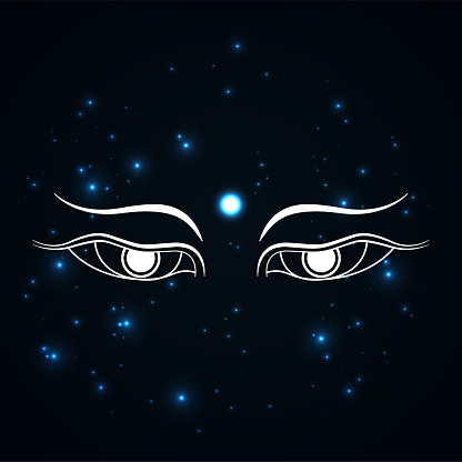 Buddha Eyes Symbol Icon Sign On Cosmos Background Buddhism Concept Design  Vector Illustration Stock Illustration - Download Image Now - iStock