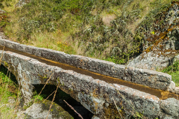 Cumbe Mayo - pre-Inca aqueduct Cumbe Mayo - pre-Inca aqueduct 2000 years old, 9 km long. Northern Peru near Cajamarca. cajamarca region stock pictures, royalty-free photos & images