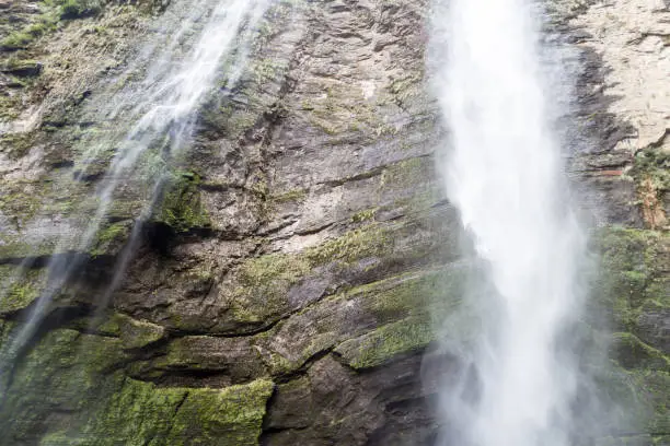 Catarata de Gocta, one of the highest waterfalls in the world (771 m in two cascades), northern Peru.