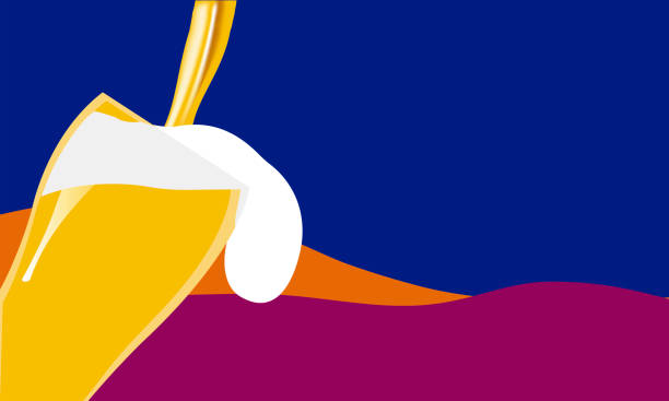 illustrazioni stock, clip art, cartoni animati e icone di tendenza di illustrazione della birra. bicchiere di birra con schiuma. versando birra nel bicchiere. sfondo del festival della birra. poster dell'oktoberfest - brazilian culture illustrations