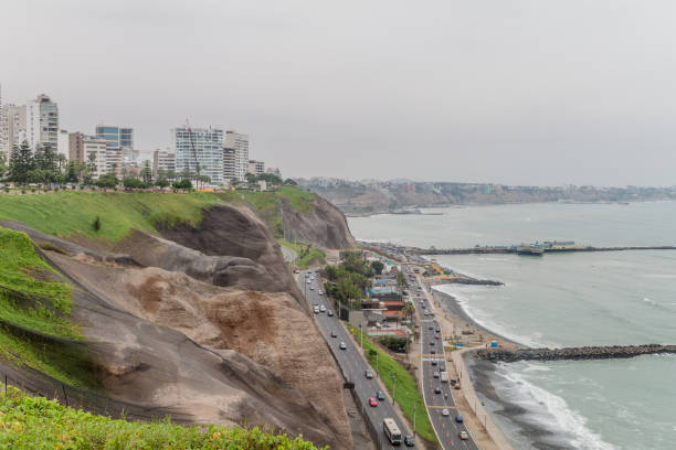 istock Cliffs above the ocean in Miraflores district of Lima, Peru. 1312536287