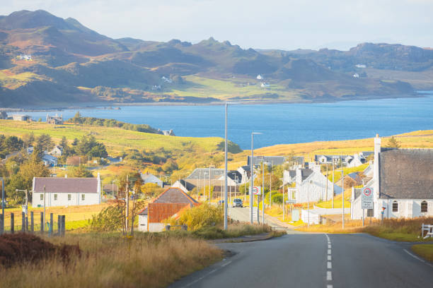 staffin - cottage scotland scottish culture holiday foto e immagini stock