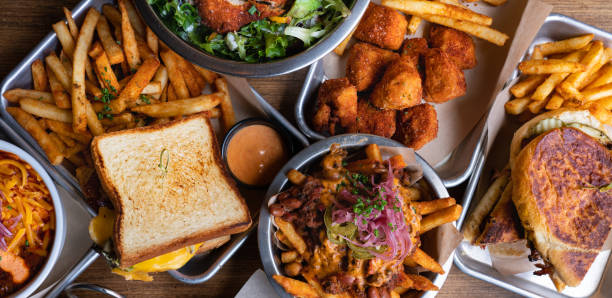 Top Down Pub Food Photo