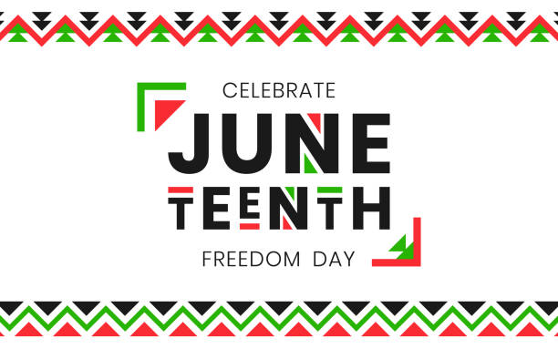 六月十六日自由日橫幅。非裔美國人獨立日，1865年6月19日。國慶海報或卡片設計範本向量圖 - juneteenth celebration 幅插畫檔、美工圖案、卡通及圖標