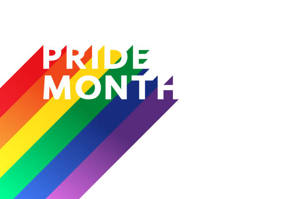 Pride Month Rainbow concept on white. Pride flag (Freedom flag) - LGBTQ community and movement of sexual minorities. pride month stock illustrations
