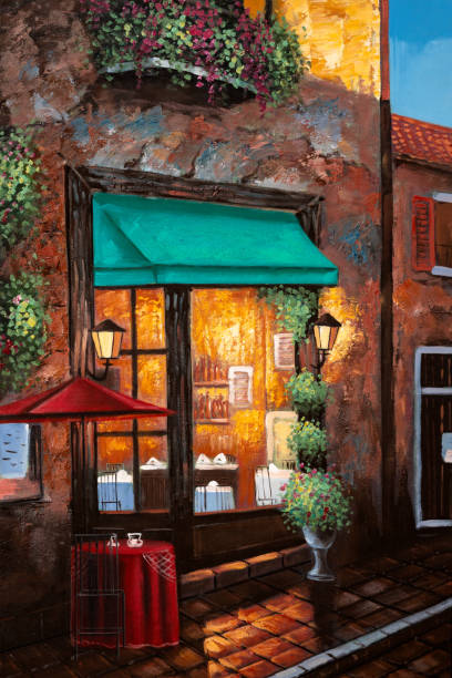 istock Street Cafe Impressionist Oil Painting 1312551651