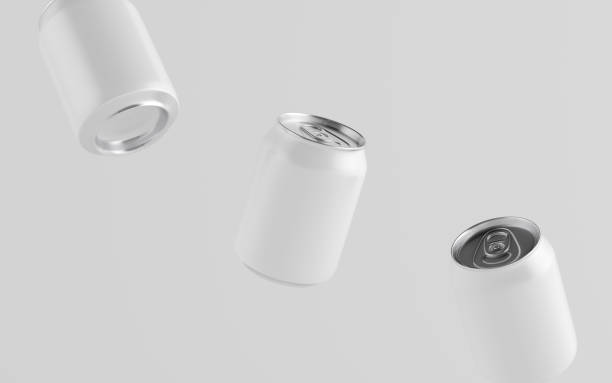 istock 8 oz. / 250ml Stubby Aluminium Beverage Can Mockup - Multiple Floating Cans. Blank Label 1312551894
