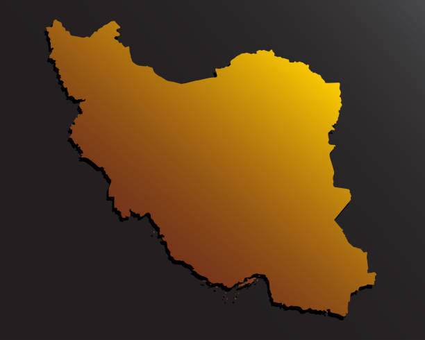 istock Silhouette Iran in golden style, creative country 1312552044