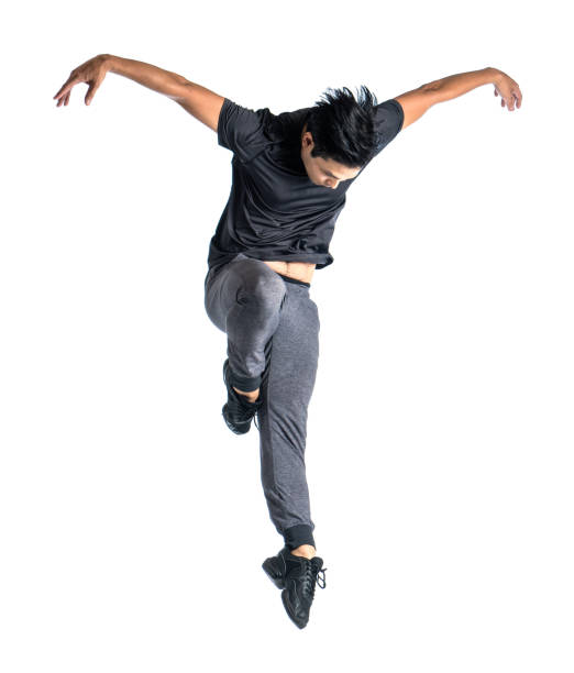 istock Japanese dancer practicing jumps and moves 1312560225